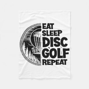 Eat Sleep Disc Golf Repeat Sports Frolfer Athlete  Fleece Blanket
