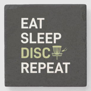 Eat Sleep Disc Golf Repeat Stone Coaster