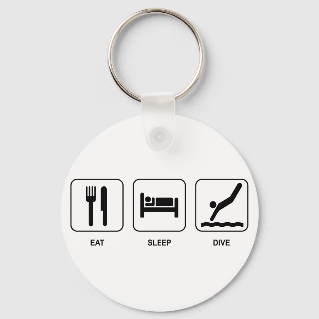 Eat Sleep Dive Keychain (Front)