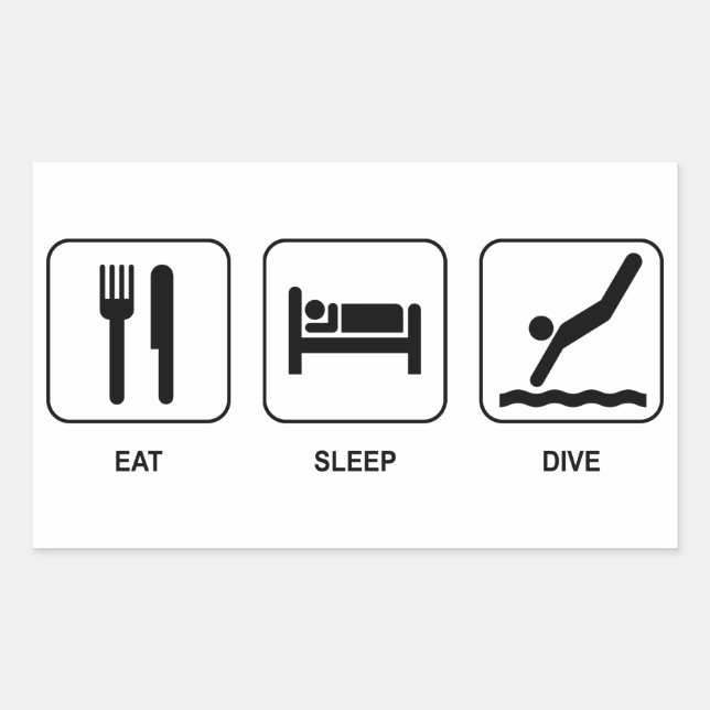 Eat Sleep Dive Rectangular Sticker (Front)