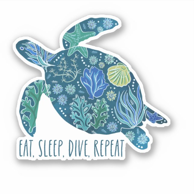 Eat, Sleep, Dive, Repeat Sticker  (Front)