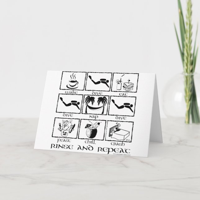Eat Sleep Dive Rinse and Repeat Card (Front)
