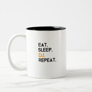 Eat Sleep Dj Repeat Two-Tone Coffee Mug