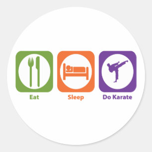 Eat Sleep Do Karate Classic Round Sticker