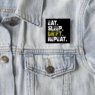Eat Sleep Drift Repeat - Funny Drifting      15 Cm Square Badge