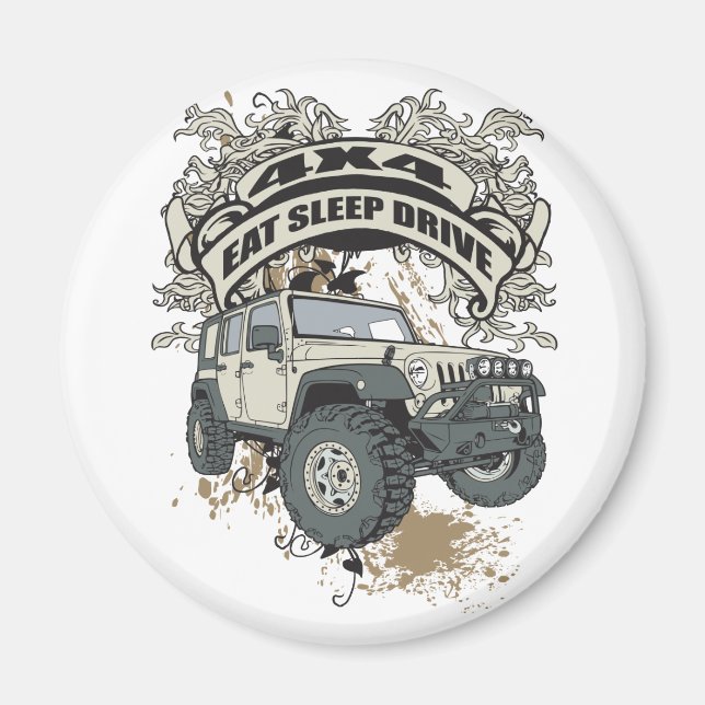 Eat, Sleep, Drive 4x4 Magnet (Front)