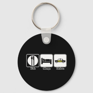eat sleep drive taxi key ring