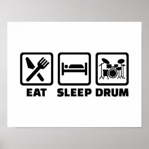 Eat Sleep drum Poster