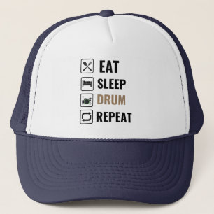 Eat Sleep Drum Repeat Trucker Hat