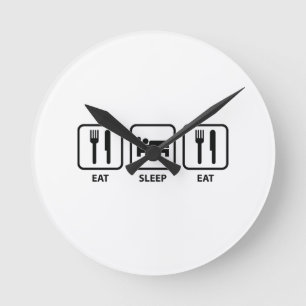 Eat Sleep Eat Round Clock