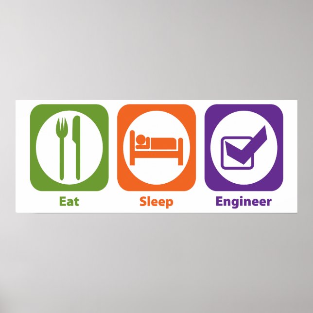 Eat Sleep Engineer Poster (Front)