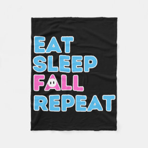 Eat Sleep Fall Repeat Video Game Guys Video Gamer  Fleece Blanket