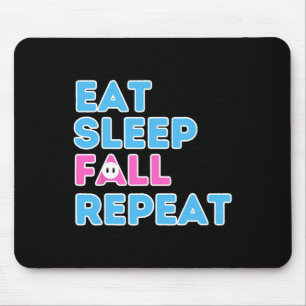 Eat Sleep Fall Repeat Video Game Guys Video Gamer Mouse Mat