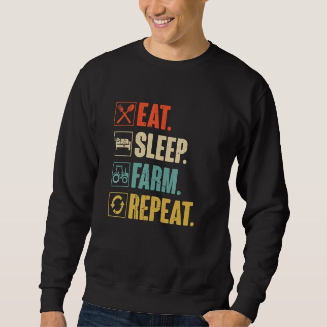 Eat Sleep Farm Repeat Farmer Sweatshirt (Front)