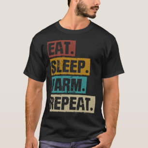 Eat Sleep Farm Repeat Retro Vintage Farmer Farming T-Shirt