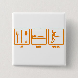 Eat Sleep Fencing 15 Cm Square Badge