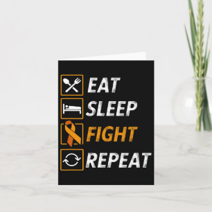 Eat Sleep Fight Leukaemia Blood Cancer Awareness Card