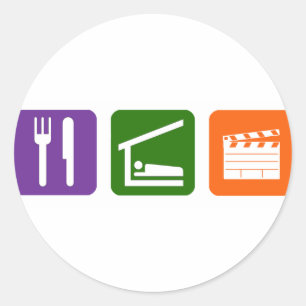 Eat Sleep Film Production Classic Round Sticker