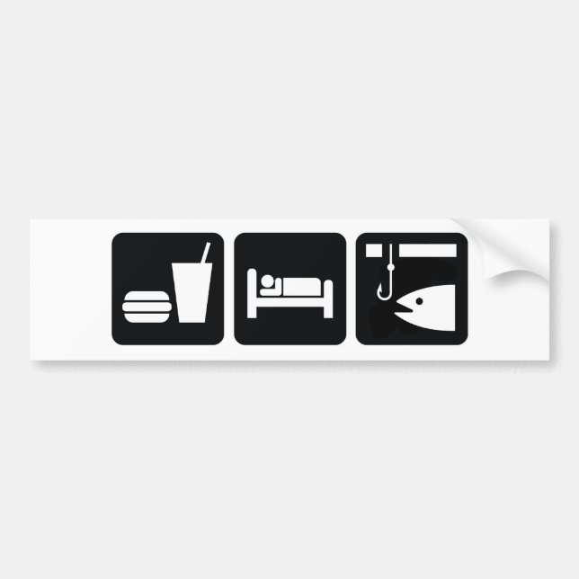 Eat Sleep Fish Bumper Sticker (Front)