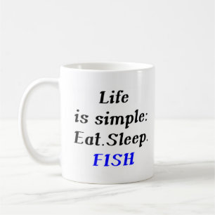 eat sleep fish coffee mug