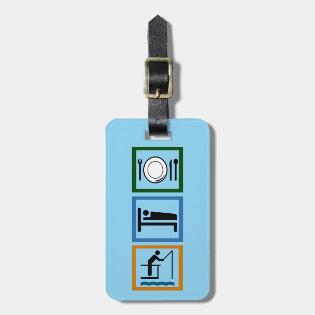 Eat Sleep Fish Luggage Tag (Front Vertical)