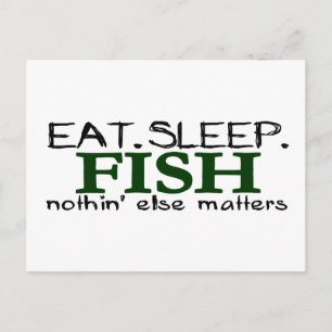 Eat Sleep Fish Postcard