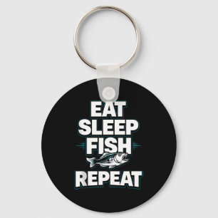 Eat sleep fish repea  key ring