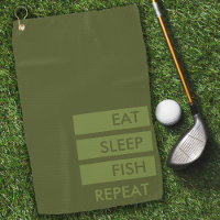 Eat Sleep Fish Repeat Army Green Fishing
