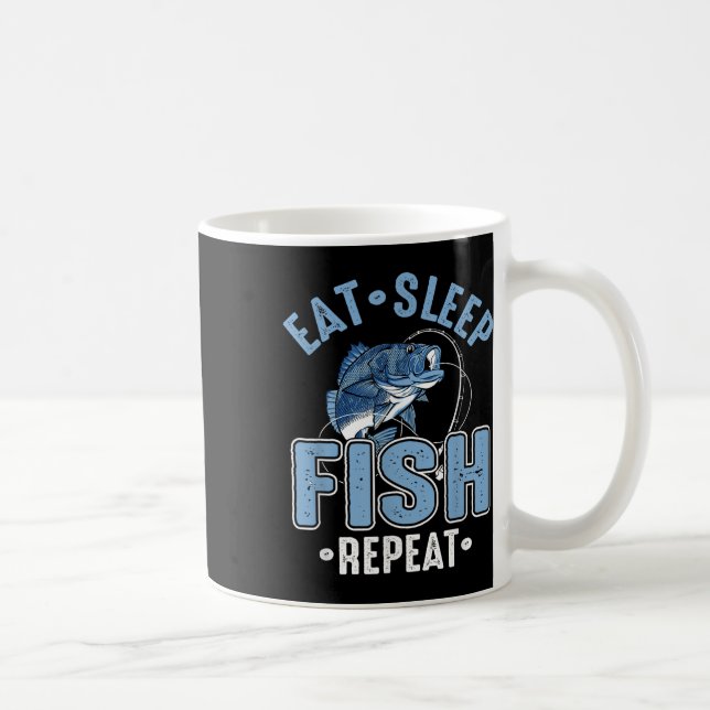 Eat Sleep Fish Repeat  Coffee Mug (Right)