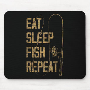 Eat Sleep Fish Repeat Fishing Lover Gift Idea Hunt Mouse Mat