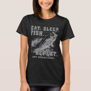 Eat Sleep Fish Repeat Funny Fishing Vintage Angler T-Shirt