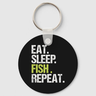 Eat Sleep Fish Repeat Shirt Fishing Fisherman Angl Key Ring