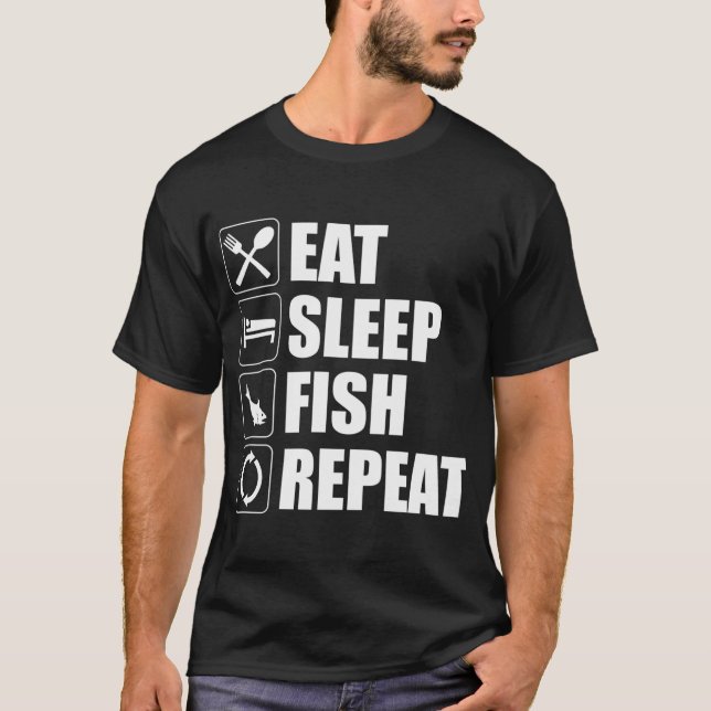 Eat Sleep Fish Repeat T-Shirt (Front)