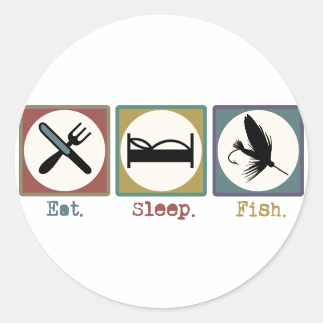 Eat Sleep Fishing Trout Classic Round Sticker (Front)