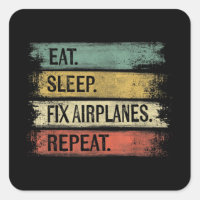 Eat Sleep Fix Aeroplanes Repeat Funny Aircraft