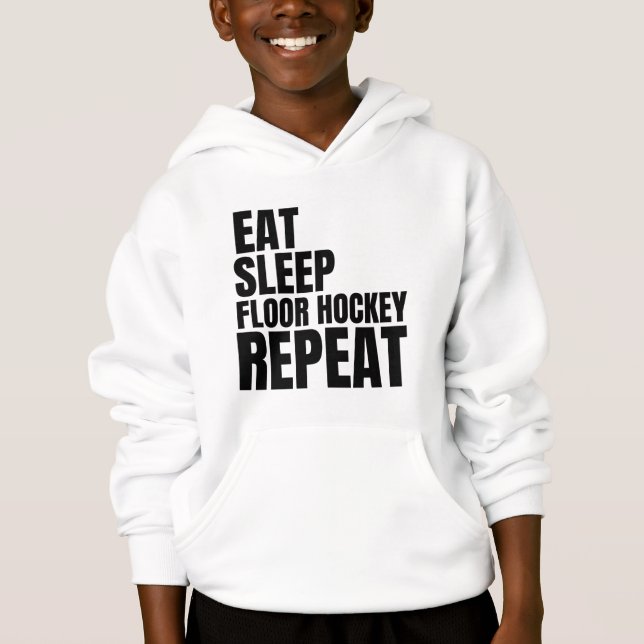 eat sleep floor hockey repeat (Front)