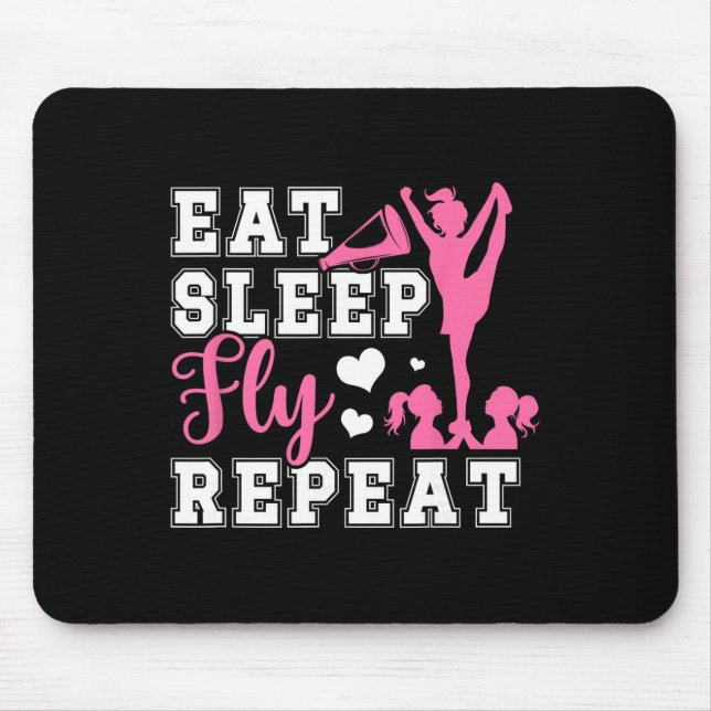 Eat Sleep Fly Cheer Flyer Cheerleading Flyer  Mouse Mat (Front)