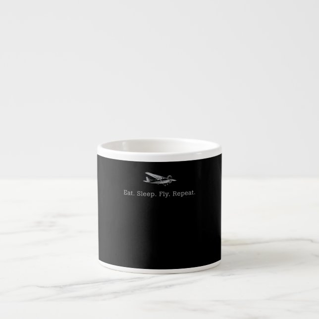 Eat Sleep Fly Drones Repeat Aviator Gift Espresso Cup (Front)