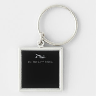 Eat Sleep Fly Drones Repeat Aviator Gift Key Ring