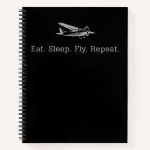 Eat Sleep Fly Drones Repeat Aviator Gift Notebook