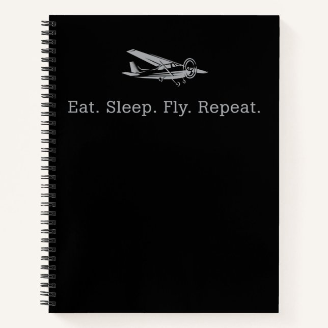 Eat Sleep Fly Drones Repeat Aviator Gift Notebook (Front)