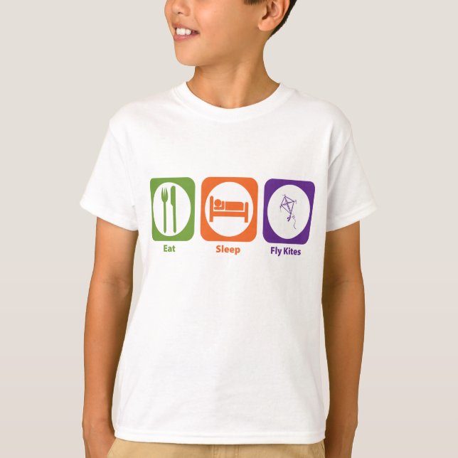 Eat Sleep Fly Kites T-Shirt (Front)