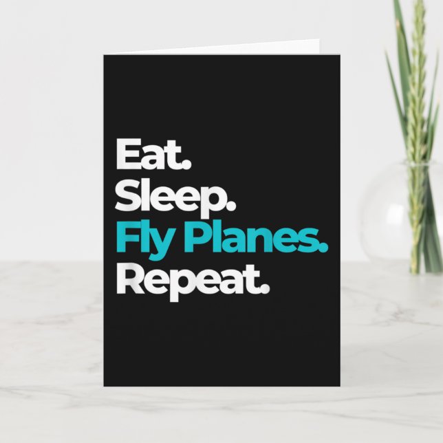 Eat Sleep Fly Planes Repeat for Aircraft Pilots Card (Front)