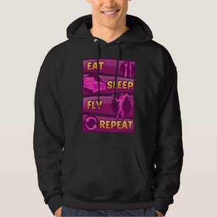 Eat Sleep Fly Repeat Aerial Yoga Silks Hoodie