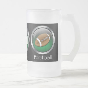 Eat Sleep Football : Green : Frosted Beer Stein