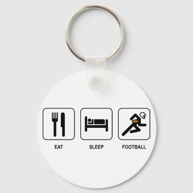 Eat Sleep Football Keychain (Front)