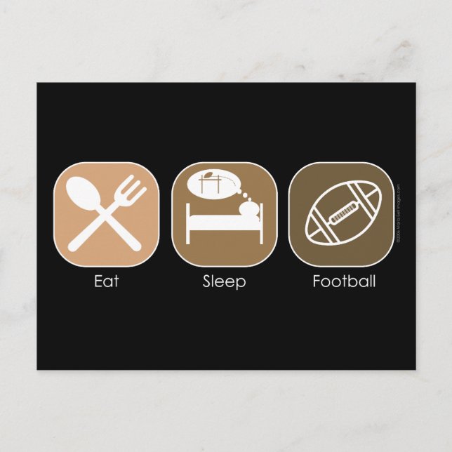 Eat Sleep Football Postcard (Front)