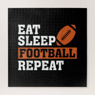 Eat Sleep Football Repeat Awesome Love Football Vi Jigsaw Puzzle