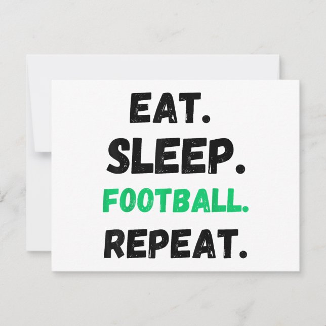 Eat Sleep Football Repeat Cute Eat Sleep Football  Holiday Card (Front)