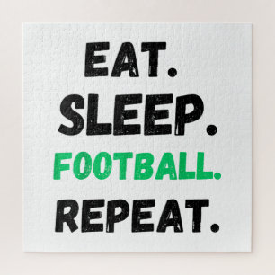 Eat Sleep Football Repeat Cute Eat Sleep Football  Jigsaw Puzzle